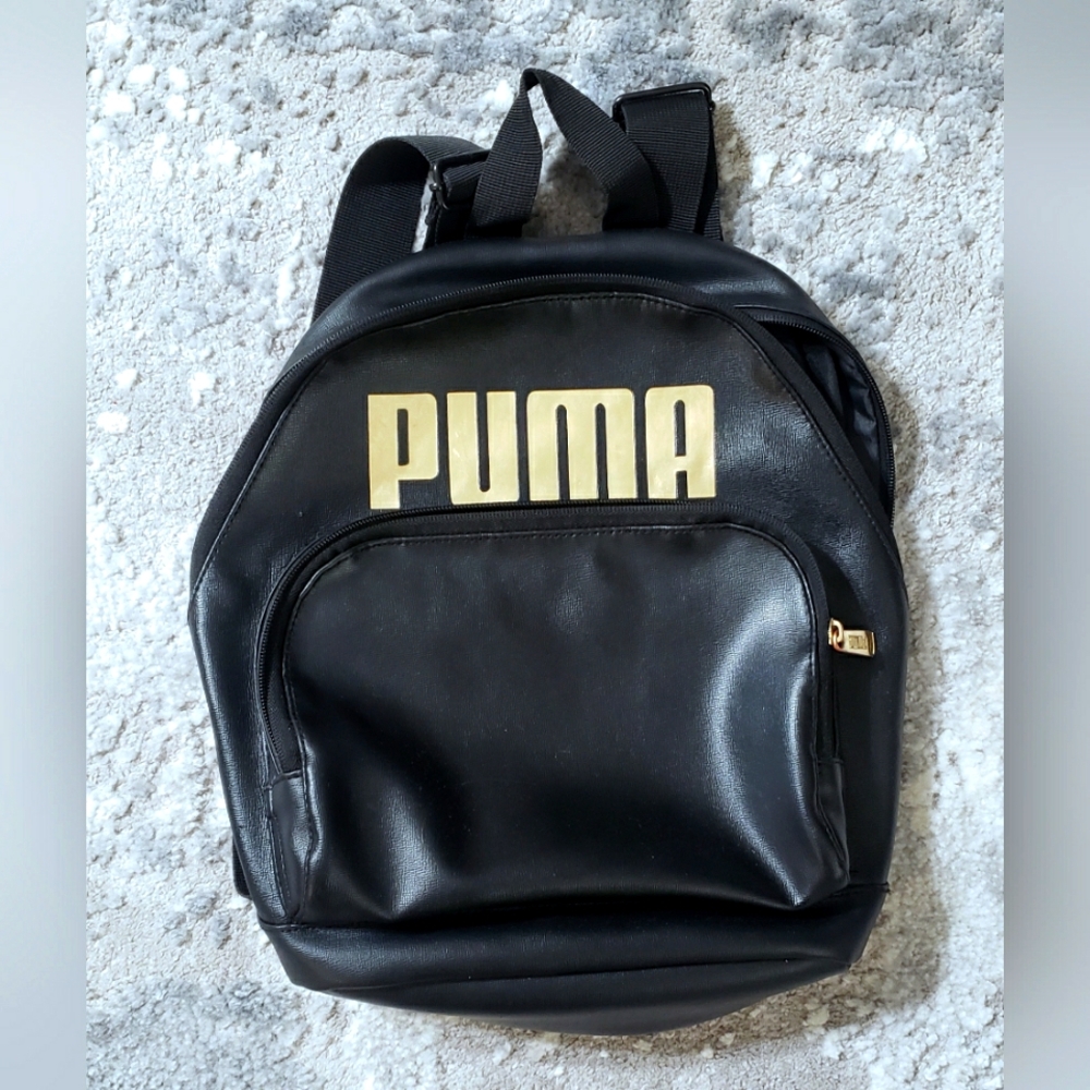 Puma small backpack black and gold